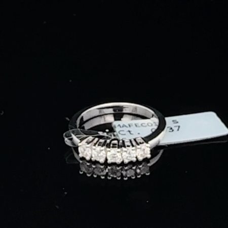 ANELLO RIVIERE IN ORO BIANCO - Mafec037