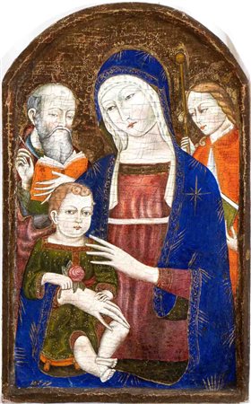 Matteo di Giovanni (seguace di) (Sansepolcro 1430-Siena 1495) Madonna con...