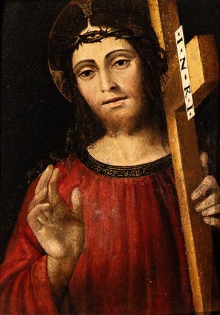 Artista lombardo, XVI secolo () Cristo portacroce Olio su tavola cm....