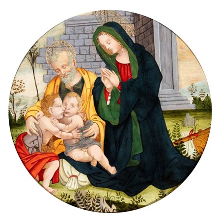 Artista fiorentino, fine XV - inizio XVI secolo () Sacra Famiglia con San...