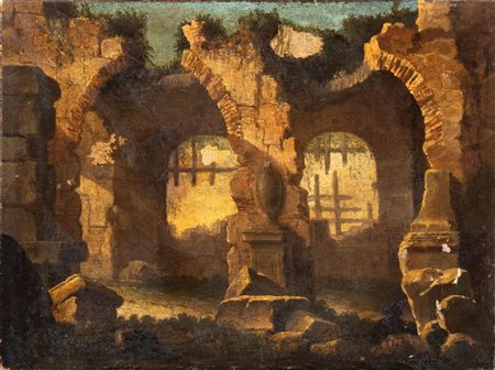 Clemente Spera (Novara 1661-Milano 1742) Capriccio con rovine architettoniche...