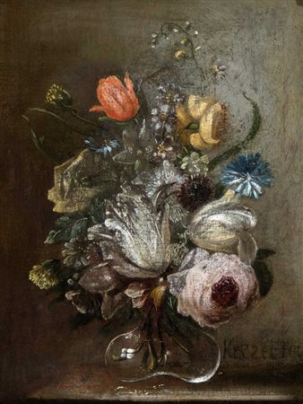 Peter van Kessel (attribuito a) (Anversa 1635-Ratzeburg 1668) Bouquet di...