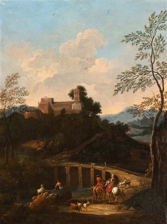 Giovanni Battista Busiri (attribuito a) (Roma 1698-Roma 1757) Paesaggio con...