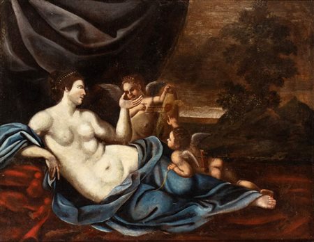 Artista emiliano, XVIII secolo () Venere e amorini in un paesaggio Olio su...