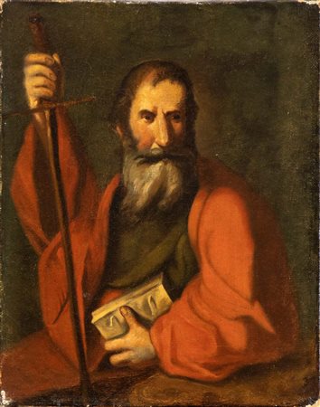 Artista veneto, XVII secolo () San Paolo Olio su tela cm. 28,5x22. Con cornice