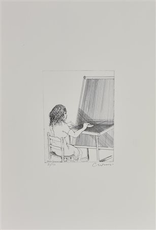 Bruno Caruso PENELOPE acquaforte, cm 19,5x14,5, su foglio cm 50x35; es....