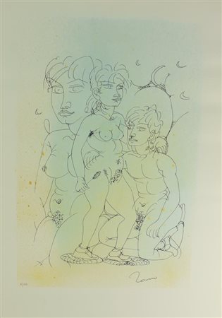 Tono Zancanaro FIGURE FEMMINILI litografia su carta, 70x50; es. 8/125 firma e...