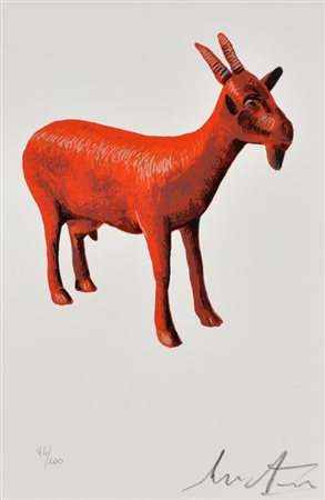 William Sweetlove CLONED RED GOAT serigrafia su cartoncino, cm 25x16,5; es....