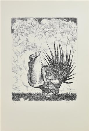 Abacuc VOLATILE, 1983 incisone su carta, com31x24,5, su foglio cm 50x35; es....