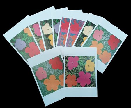 Da Andy Warhol FLOWERS POSTCARDS scatola contenente 10 cartoline raffiguranti...