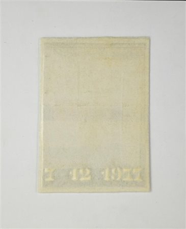 Enzo Bersezio BIOGRAFICO - 7 12 1977 tecnica mista su carta, cm 13,5x9,5 sul...