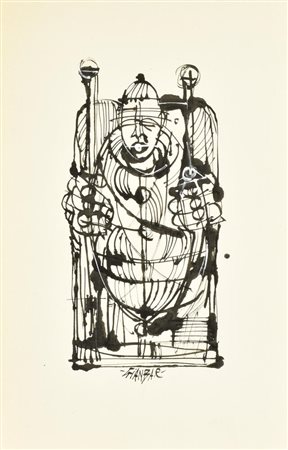 GIANBAR (Gianni Baretta) CRISALIDE tecnica mista su carta, cm 40x26 firma sul...