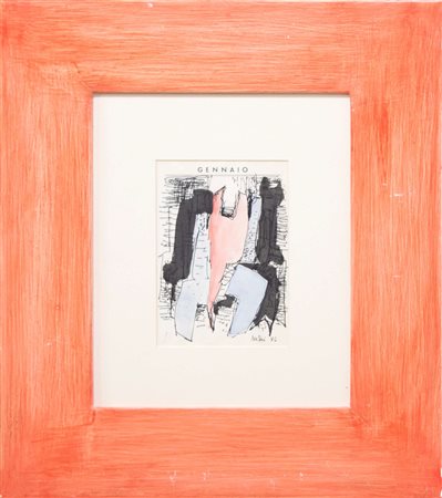 Gualtiero Nativi, Studio, 1986, china e acquarello su carta, cm 16,5x11,5,...