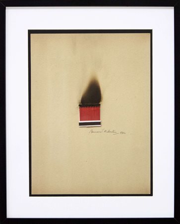 Bernard Aubertin, Dessin de feu, 1974, tecnica mista su carta, cm 37,5x28,...