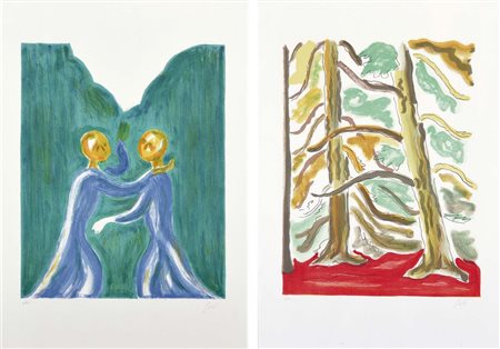 GUIDI VIRGILIO Roma 1892 - Venezia 1984 Incontro - Alberi lotto di 2...