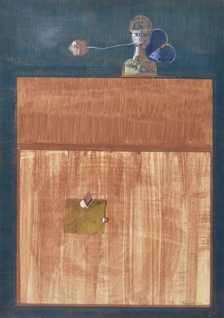 RINCICOTTI LUIGI Fano 1941 senza titolo 1974 tecnica mista su carta riportata...