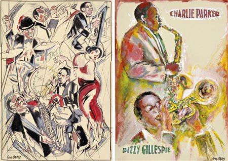 BACCI GIUSEPPE Bologna 1921 Jazz futurista - Charlie Parker Dizzy Gillespie...
