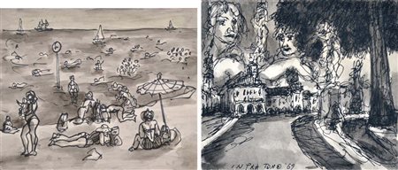 ZANCANARO TONO Padova 1906 - 1985 La spiaggia di Cesenatico 1969 - In Prà...