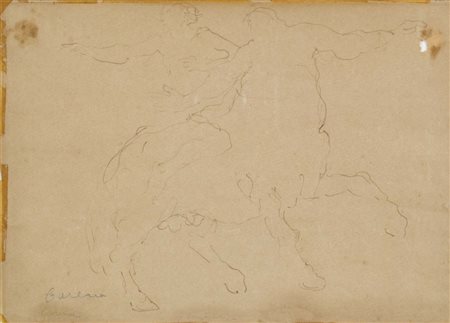 CARENA FELICE Cumiana (To) 1879 - Venezia 1966 Centauro disegno a china su...