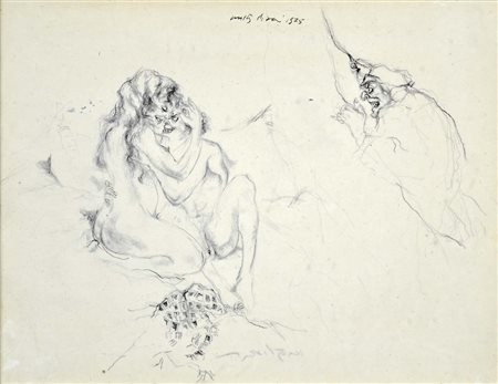 PIACESI WALTER Ascoli Piceno 1929 Figure 1975 tecnica mista su carta intelata...