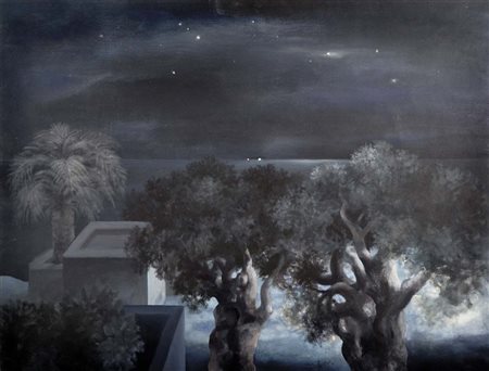 PIGNATELLI ERCOLE Lecce 1935 Marina dall'uliveto 1989 acrilici su tela 97x130...