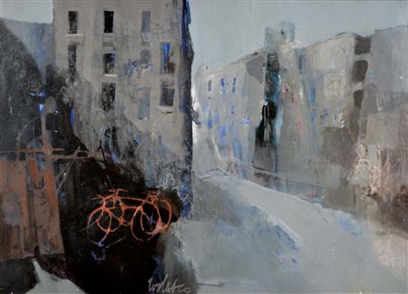 TODESCO LUCIANO Venezia 1930 - 1984 Periferia olio su tela 50x70 firma in...