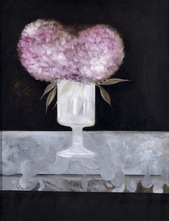 LONGINOTTI GIANNI Padova 1927 - 2007 Vaso di Ortensie 1971 olio su tela 40x30...