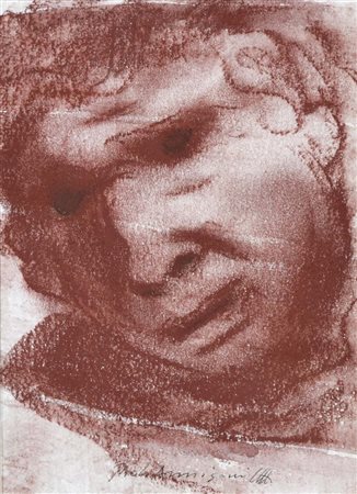 ANNIGONI PIETRO Milano 1910 - Firenze 1988 Volto disegno a sanguigna su carta...