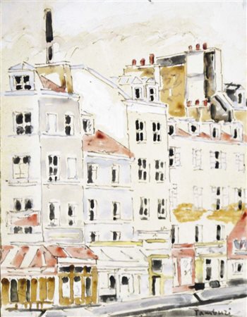 TAMBURI ORFEO Jesi 1910 - Parigi 1994 Parigi tecnica mista su carta riportata...