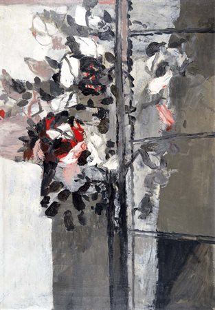 GIANQUINTO ALBERTO Venezia 1929 - Jesolo (Ve) 2003 Fiori al balcone 1962 olio...