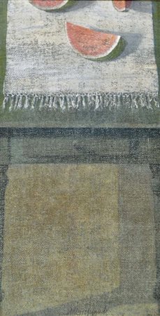 MASSAGRANDE MATTEO Padova 1959 Estate 1996 olio su tavola 92x48 firma in...