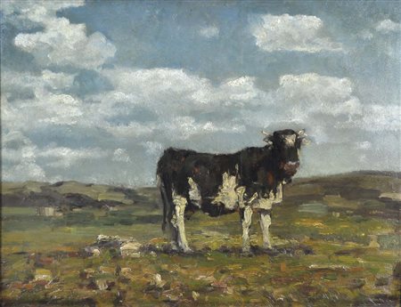 CIARDI BEPPE Venezia 1875 - Quinto di Treviso 1932 Mucca al Pascolo...