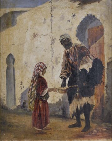 USSI STEFANO Firenze 1822 - 1901 Mercante turco olio su tela 28x22,5