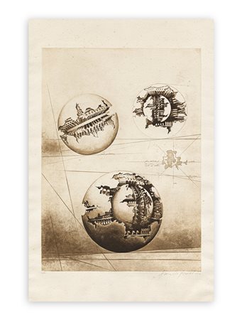 ARNALDO POMODORO (1926) - Sfera con sfera per Interprogramme, Lugano, 1981