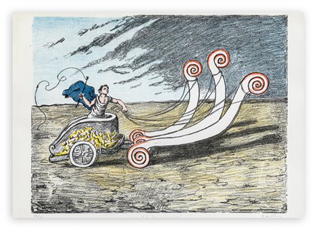 GIORGIO DE CHIRICO (1888 - 1978) - La biga invincibile (prima versione), 1969