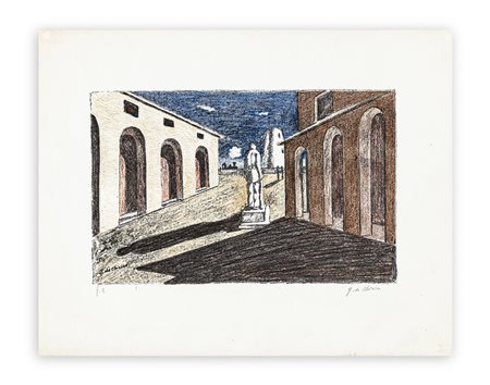GIORGIO DE CHIRICO (1888-1978) - Solitudine dell'uomo politico, 1966