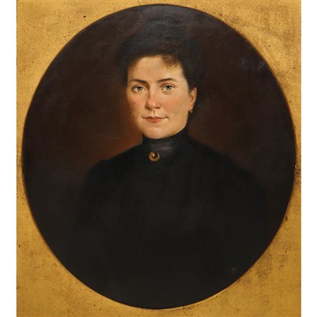 Ritratto di donna ovale con spilla al collo, 1901