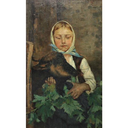 Niccolo' Cannicci (29/10/1846-Firenze 19/01/1906)  - Pastorella