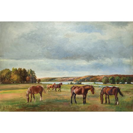 Niels Hans Christiansen (1850-1922)  - Cavalli in libertà