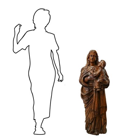 Madonna con Bambino in legno di cipresso, Italy, 17° secolo