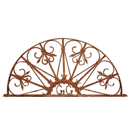 Frammento a coda di pavone in ferro battuto alla forgia