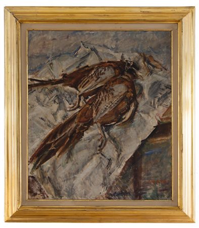 Francesco Arata Castelleone (CR) 1890 - 1956, Natura morta con cacciagione