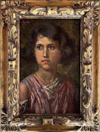 Giacomo Mantegazza Saronno (VA) 1856 - Cernobbio (CO) 1920, Ritratto di ragazza