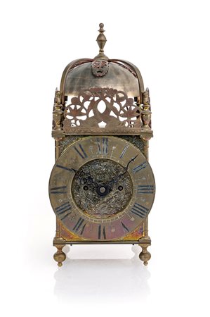 Orologio a lanterna in ottone, inizi del XX secolo cm 37x15x15 Meccanica...