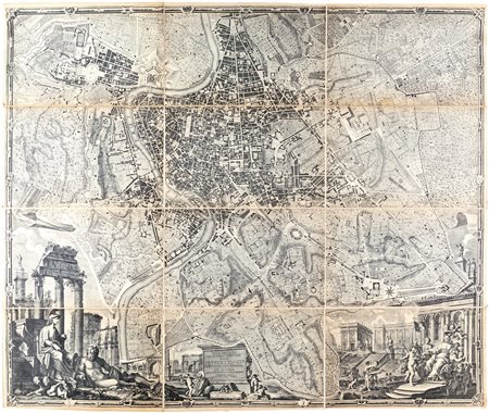 Giambattista Nolli - Stefano Pozzi, Nuova Topografia di Roma cm 114x136 -...