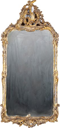 Specchiera in legno intagliato e dorato, XIX secolo cm 128x60 con cornice...