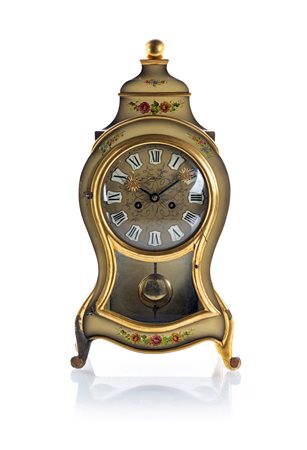 Pendola sagomata in legno laccato e dorato cm 44x21x10 decorata da...