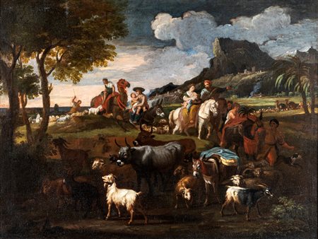 Pieter Muller detto il Cavalier Tempesta (Harlem 1637-Milano 1701) Paesaggio...