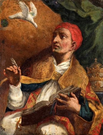 Carlo Maratti (bottega di) (Camerano 1625-Roma 1713) San Gregorio Magno Olio...