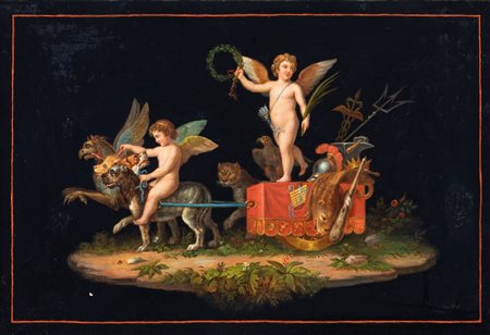 Michelangelo Maestri (0-Roma 1812) Allegoria della guerra Olio su tela cm...